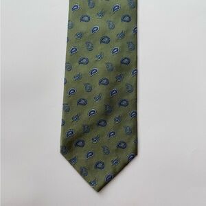 Brooks Brothers Olive and Blue Paisley Tie